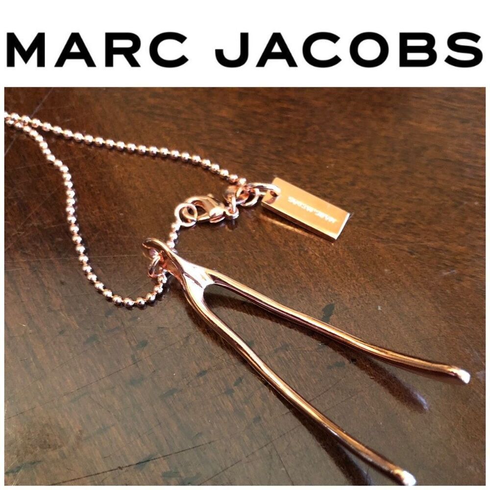 MARC JACOBS - NWOT - Rose-Gold-Plated Wishbone Fashion Necklace. Good Luck Charm